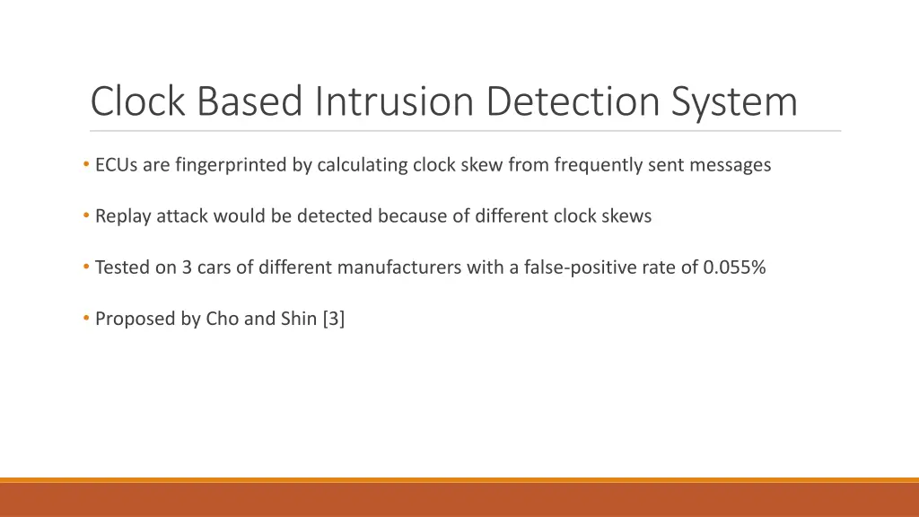 clock based intrusion detection system