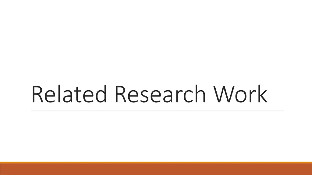 related research work