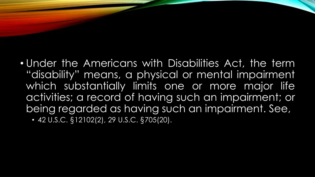 under the americans with disabilities