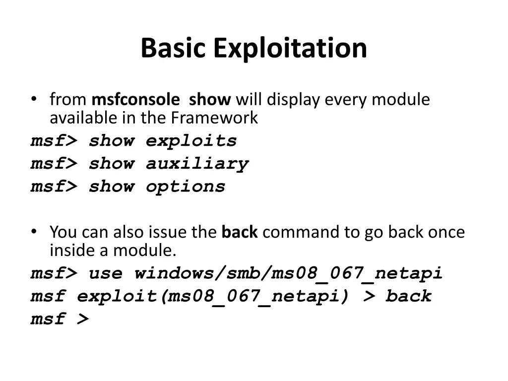 basic exploitation