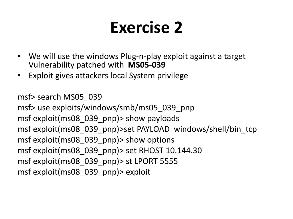exercise 2