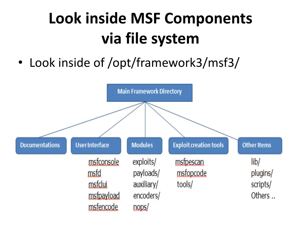look inside msf components via file system