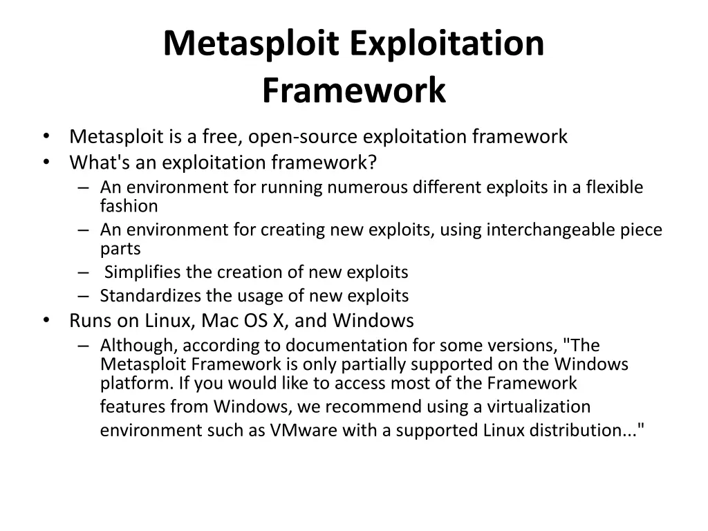 metasploit exploitation framework