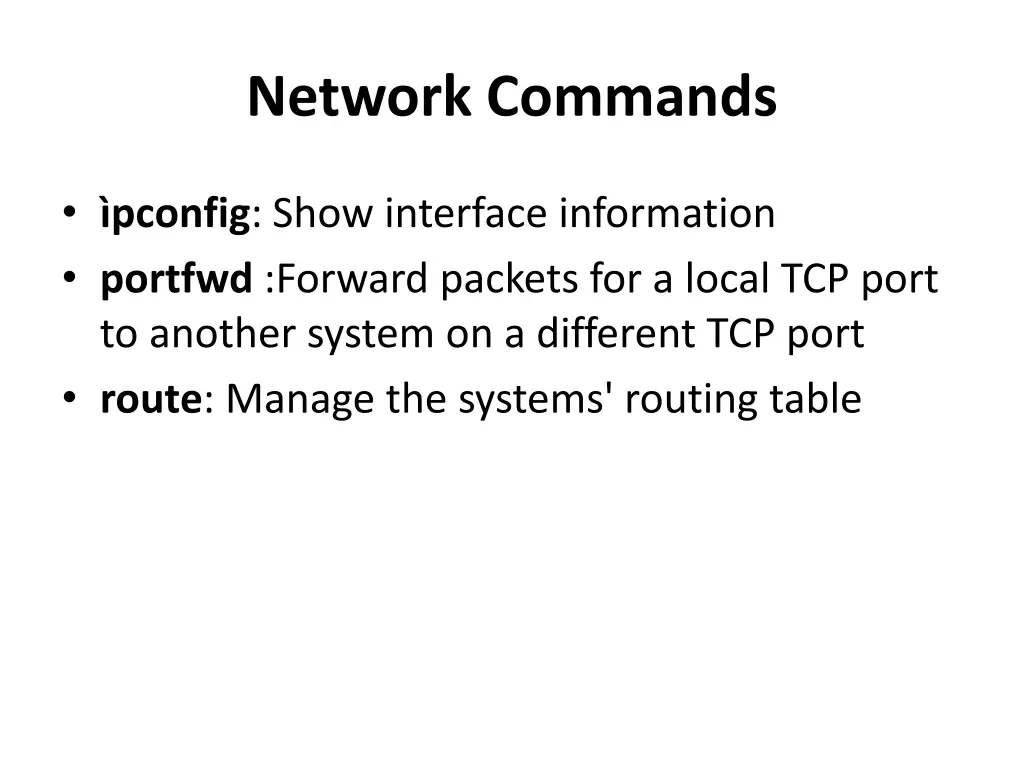 network commands