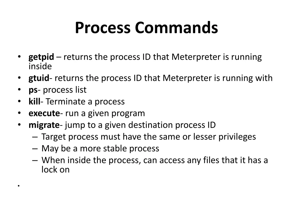 process commands