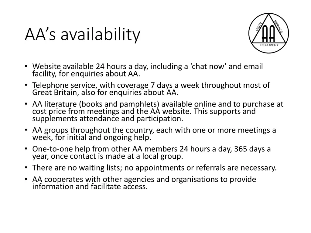 aa s availability