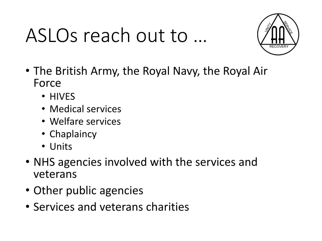aslos reach out to
