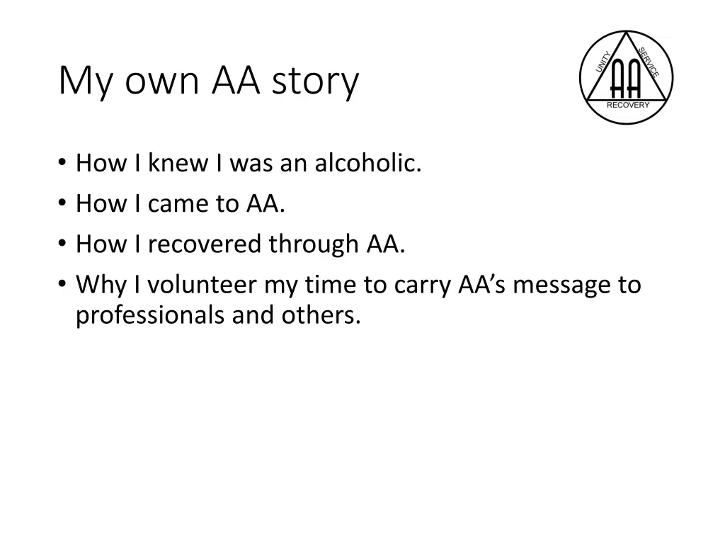 my own aa story