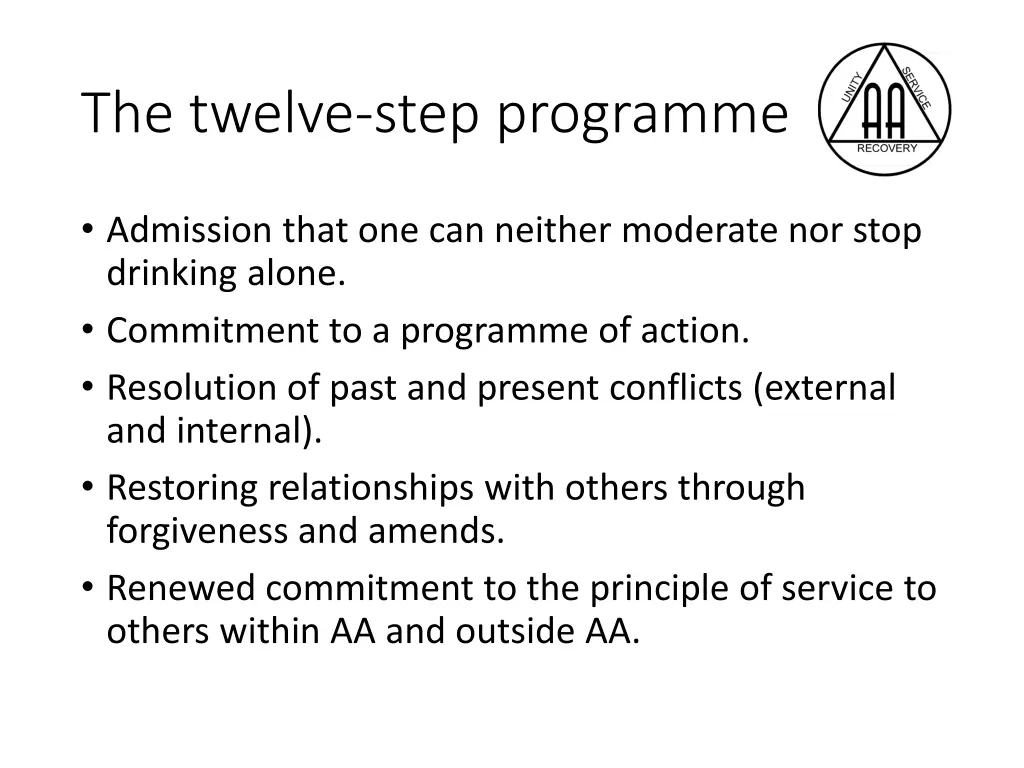the twelve step programme
