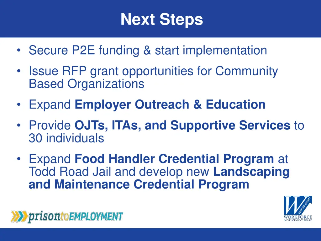 next steps