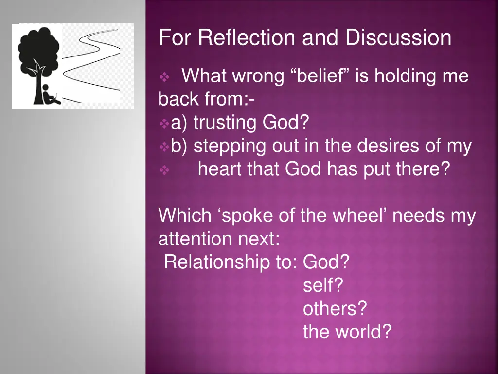 for reflection and discussion
