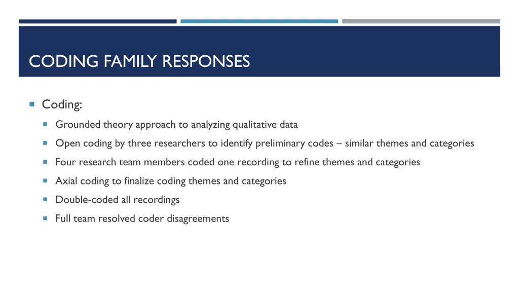 coding family responses