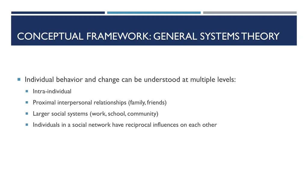 conceptual framework general systems theory