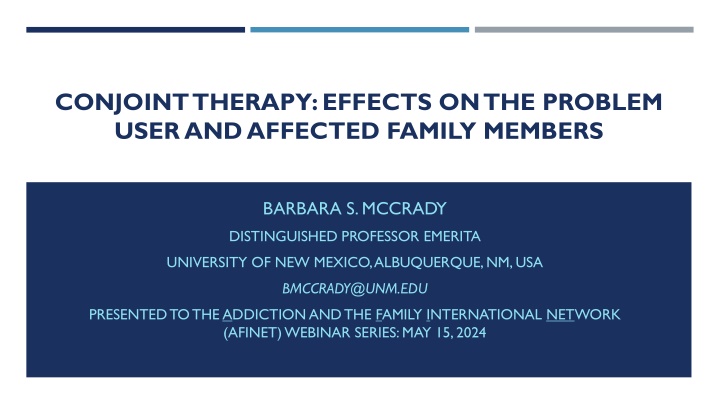 conjoint therapy effects on the problem user
