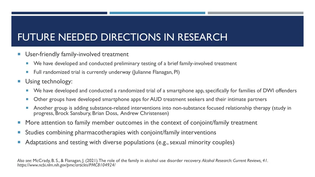 future needed directions in research