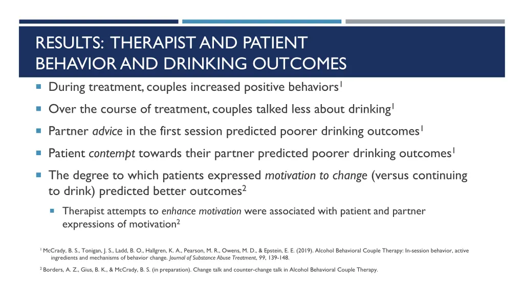 results therapist and patient behavior