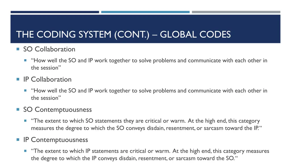 the coding system cont global codes