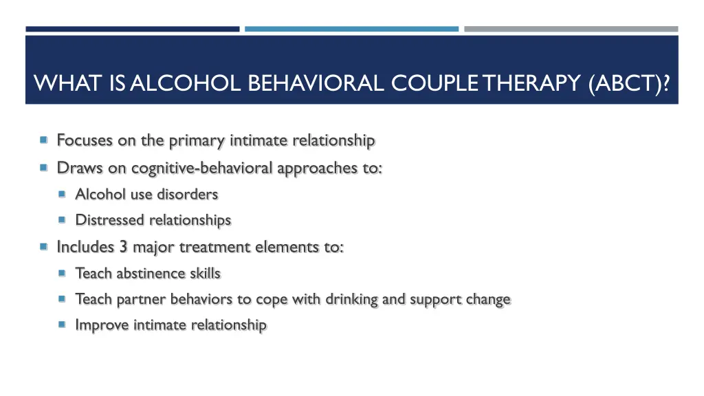what is alcohol behavioral couple therapy abct