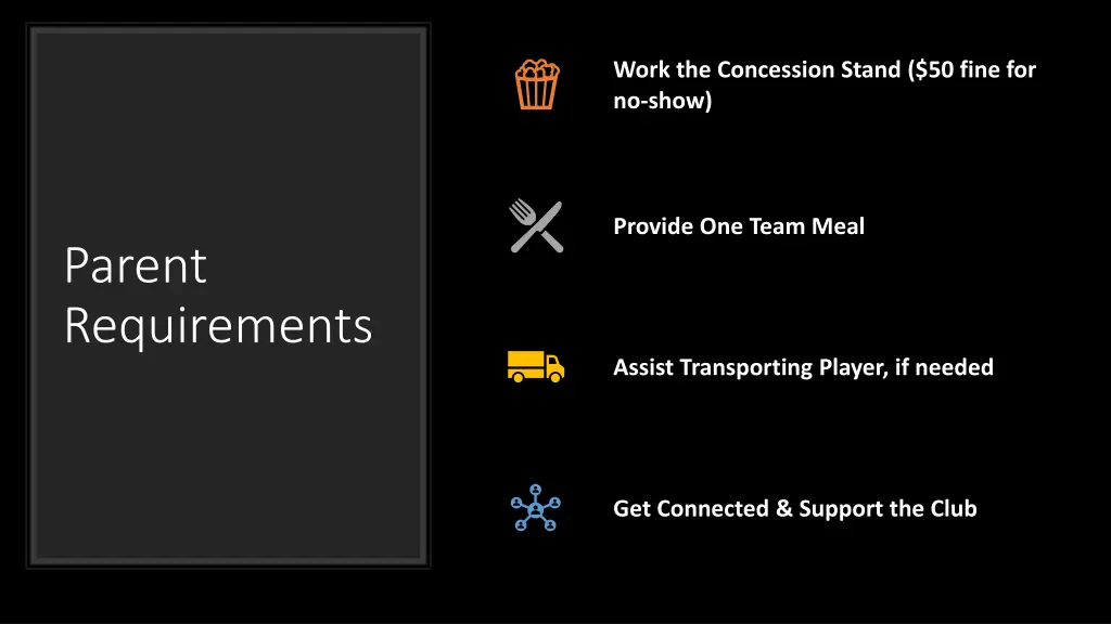 work the concession stand 50 fine for no show