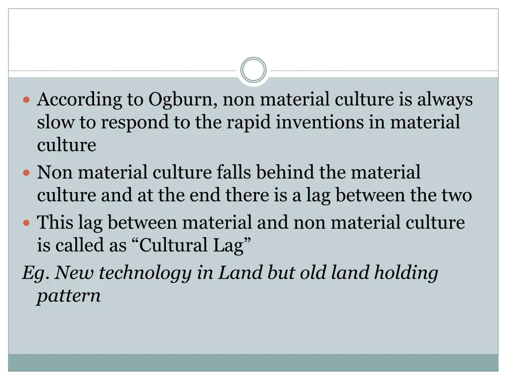 according to ogburn non material culture