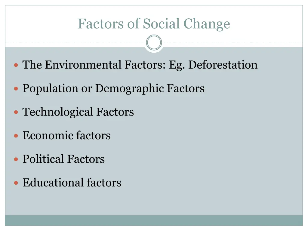 factors of social change