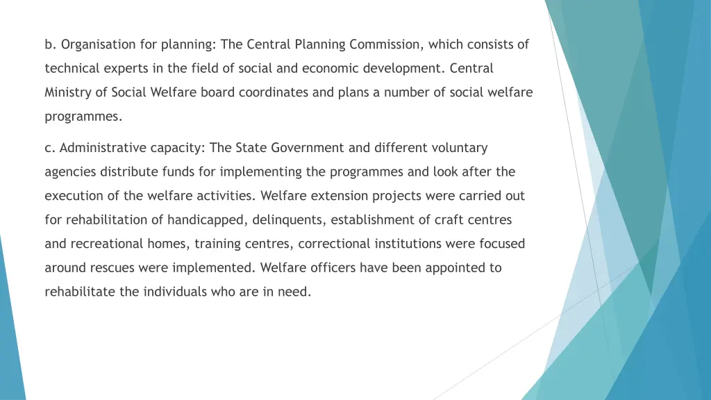 b organisation for planning the central planning