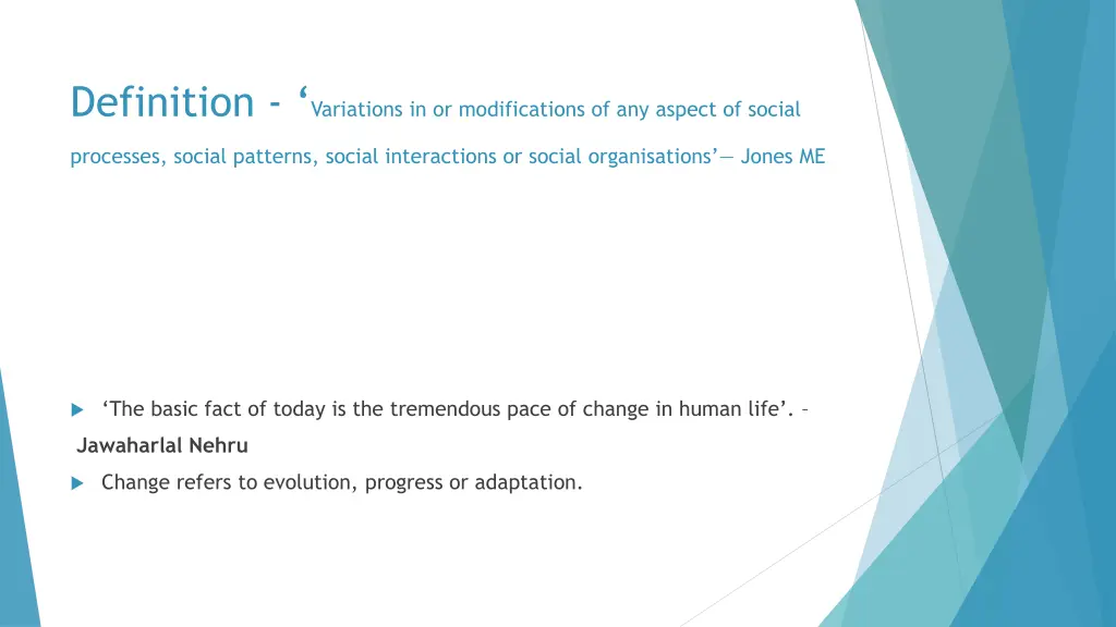 definition variations in or modifications