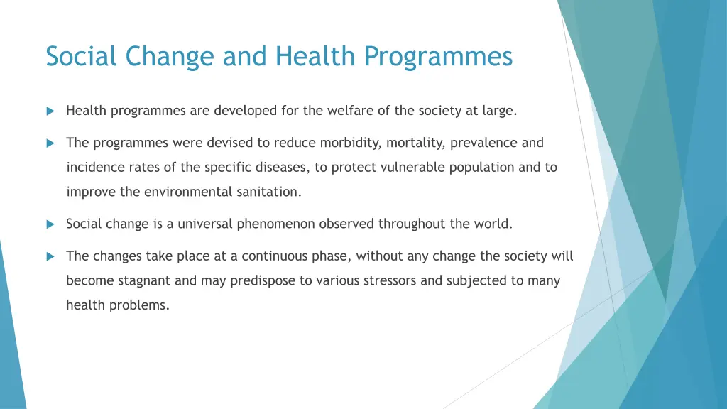 social change and health programmes