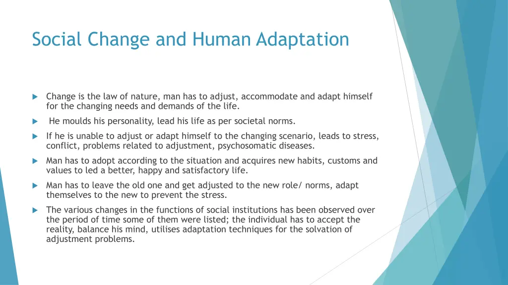 social change and human adaptation