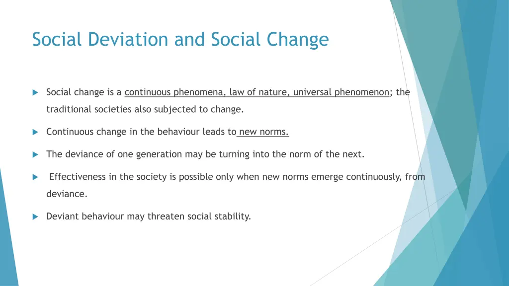 social deviation and social change