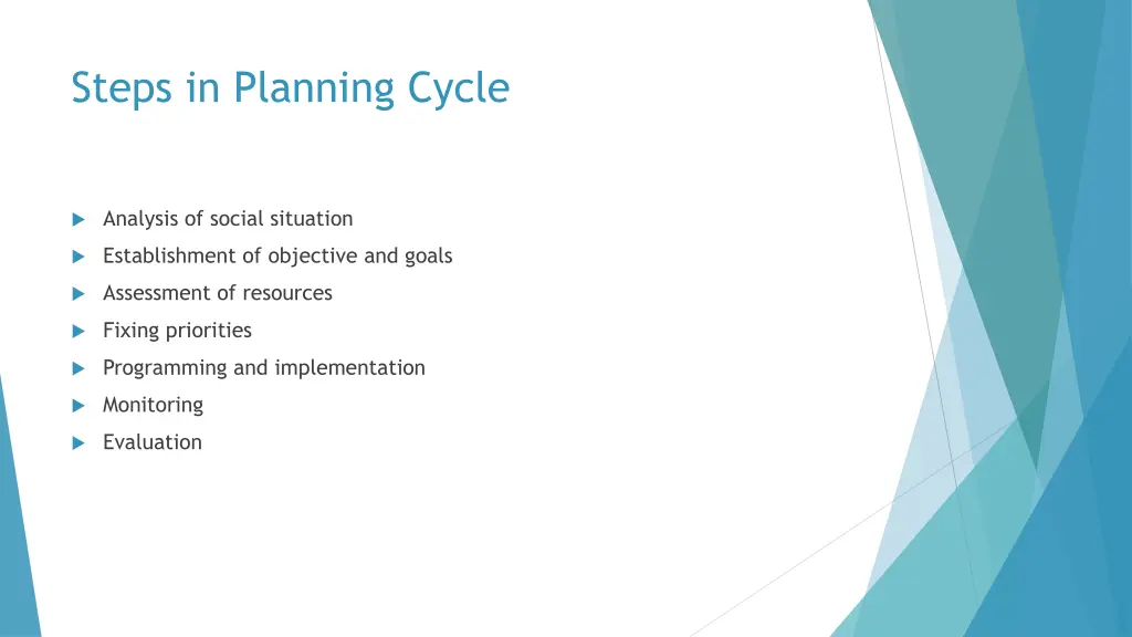 steps in planning cycle