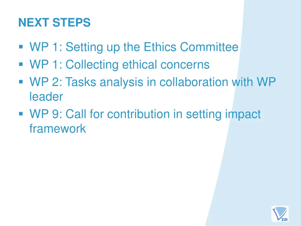 next steps