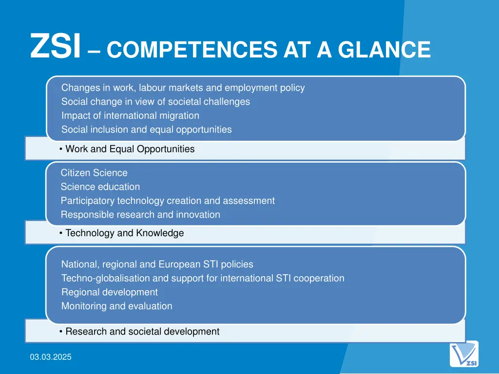 zsi competences at a glance