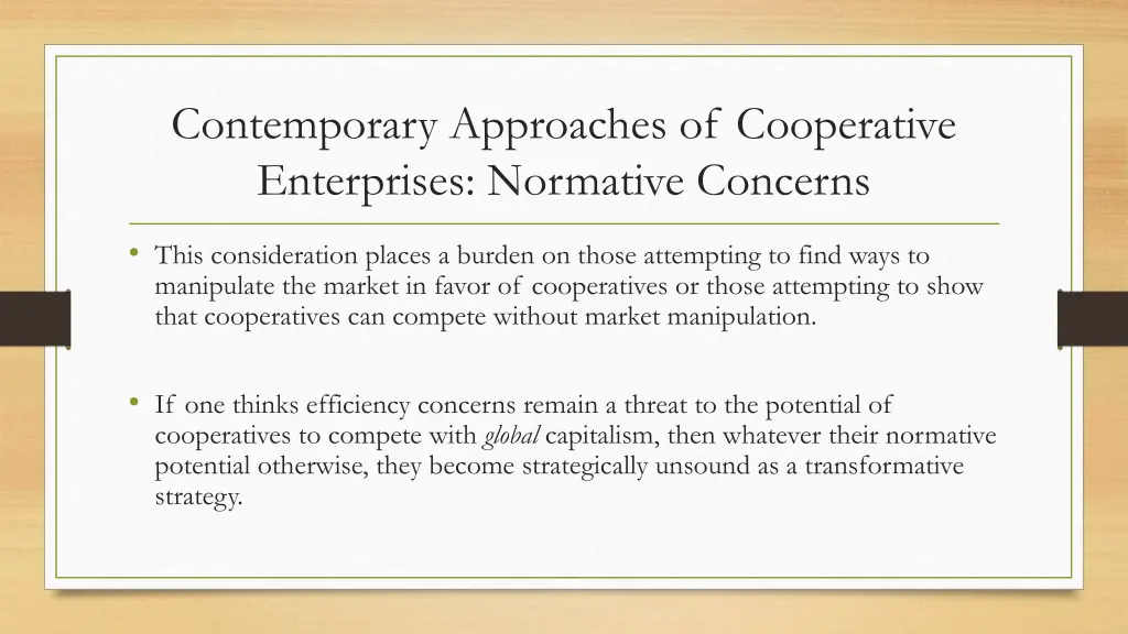 contemporary approaches of cooperative 5