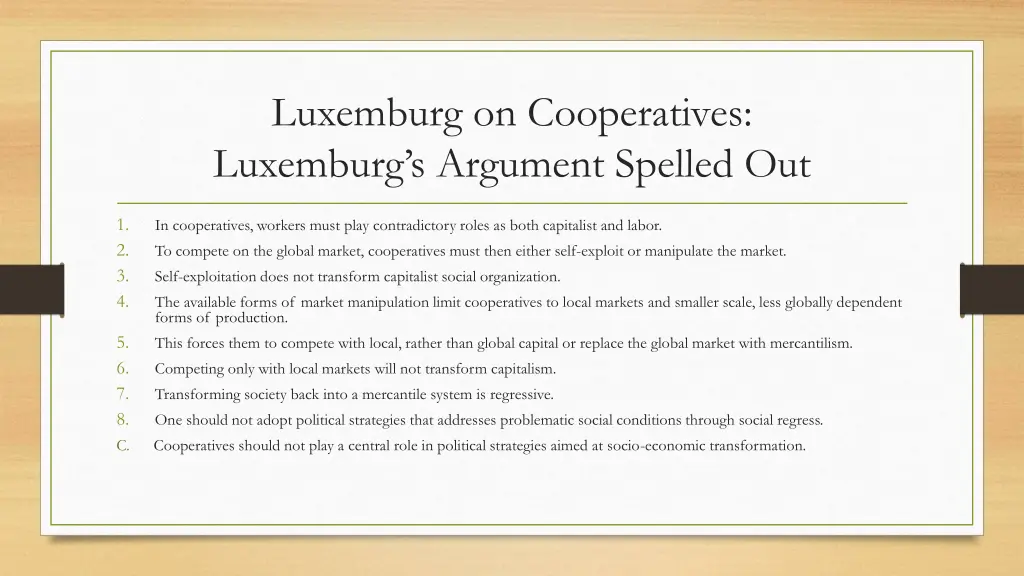 luxemburg on cooperatives luxemburg s argument