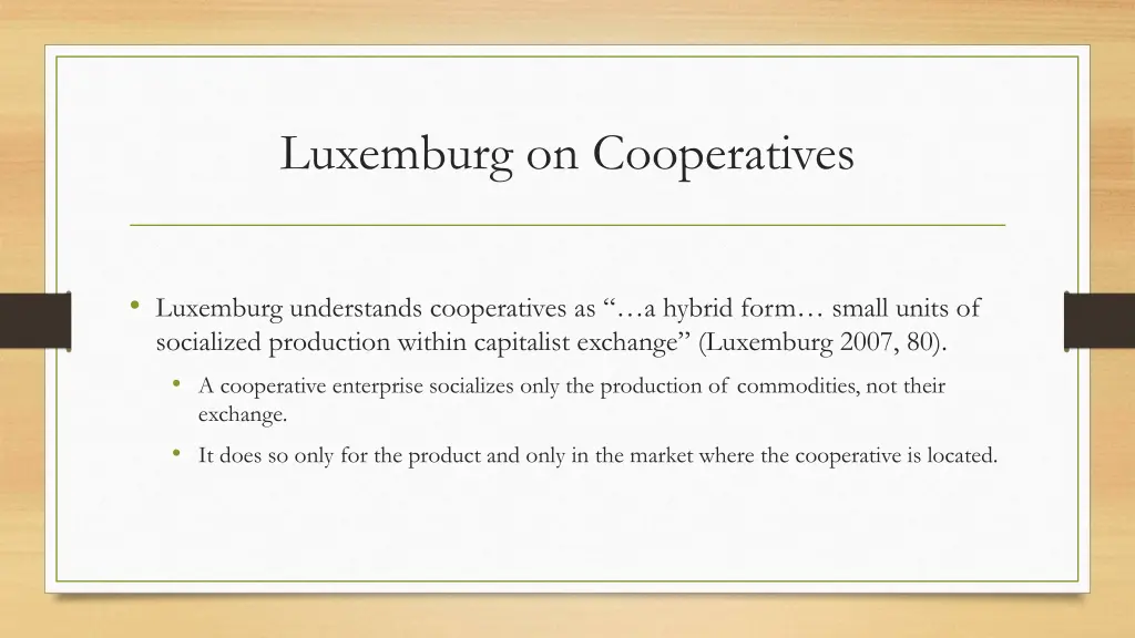luxemburg on cooperatives