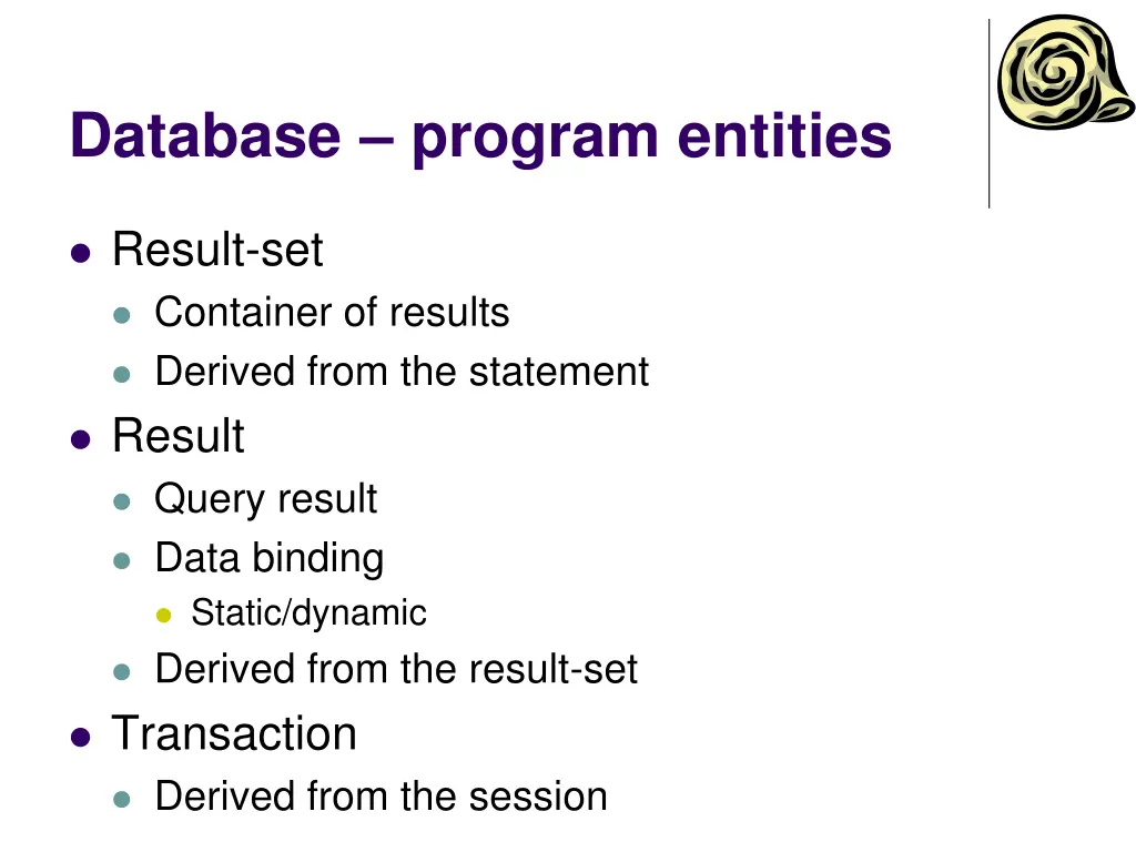 database program entities 1