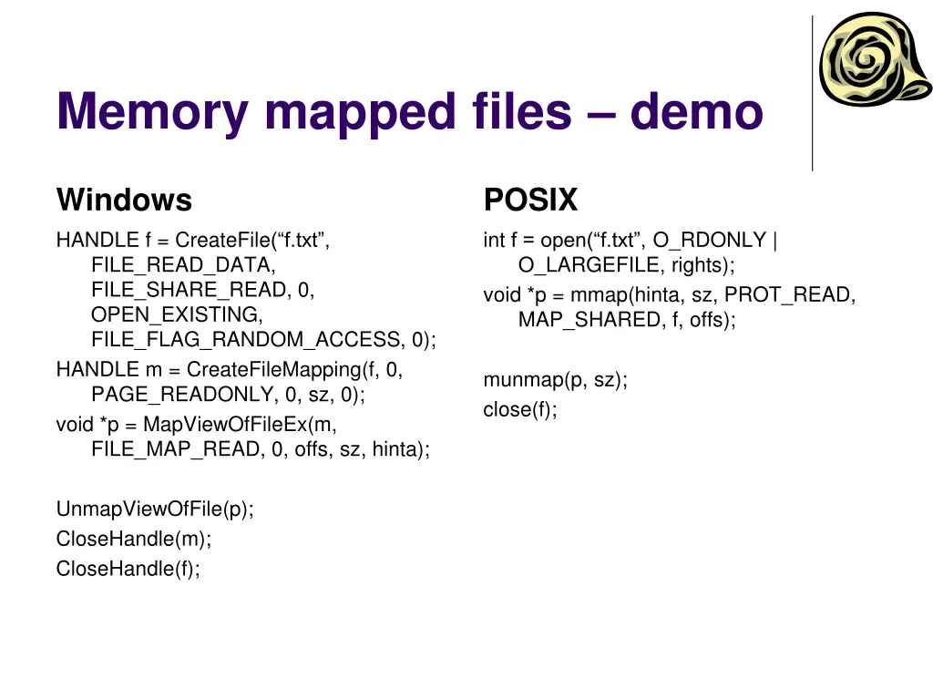 memory mapped files demo