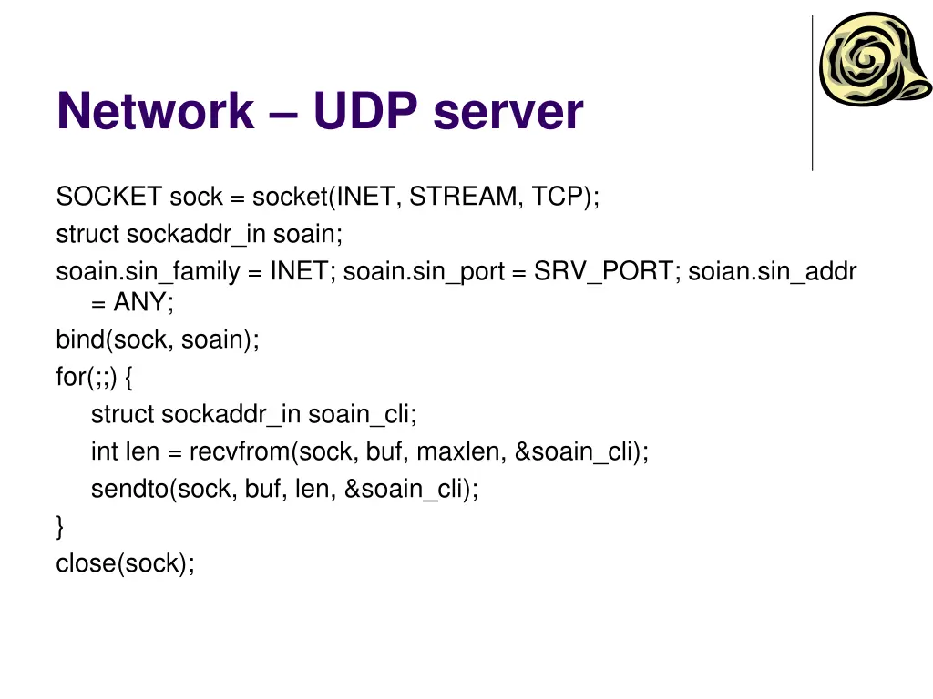 network udp server