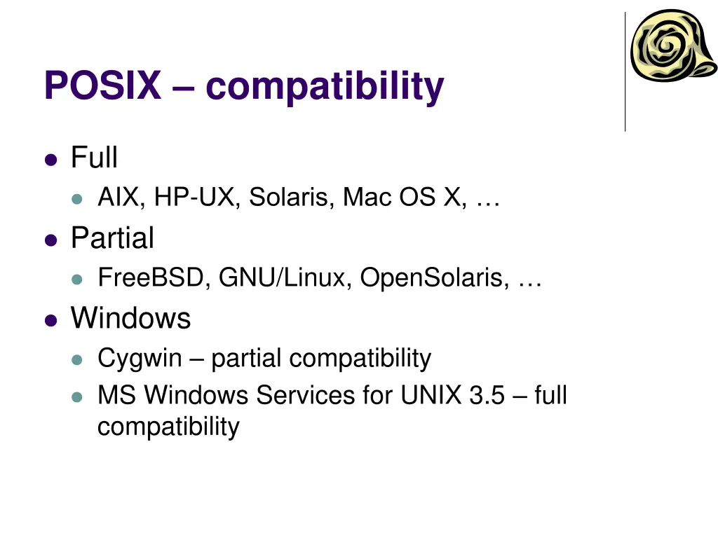 posix compatibility