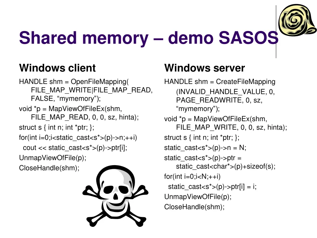shared memory demo sasos