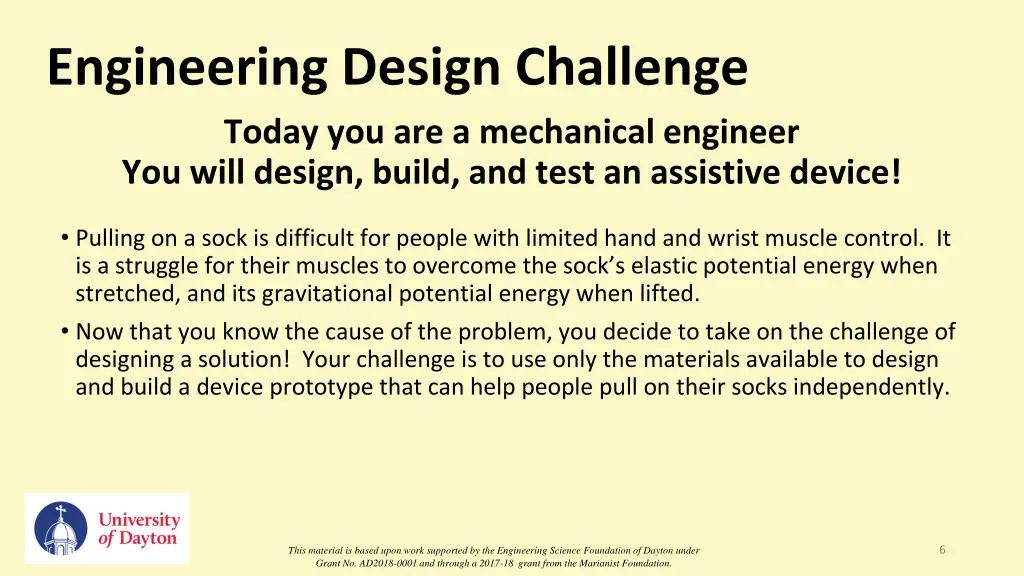 engineering design challenge today
