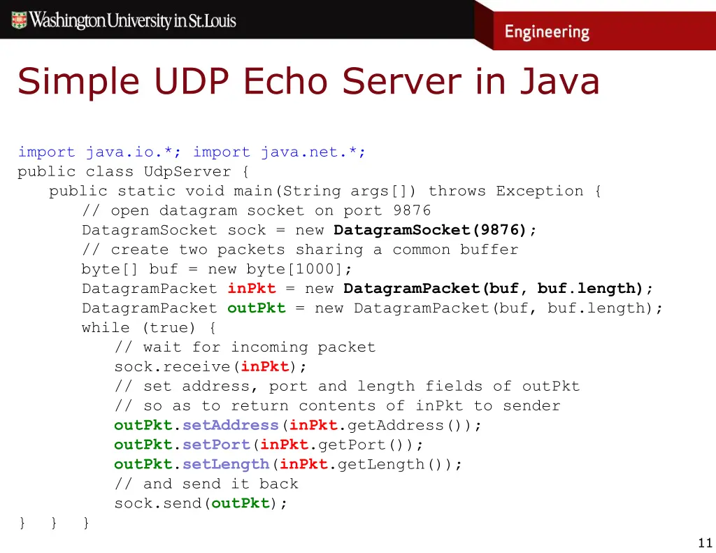 simple udp echo server in java