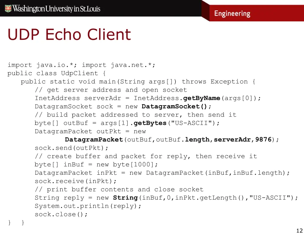 udp echo client