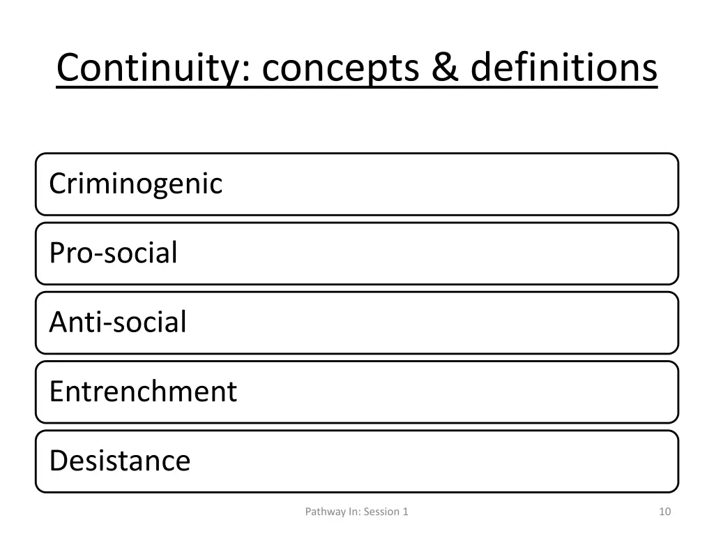 continuity concepts definitions