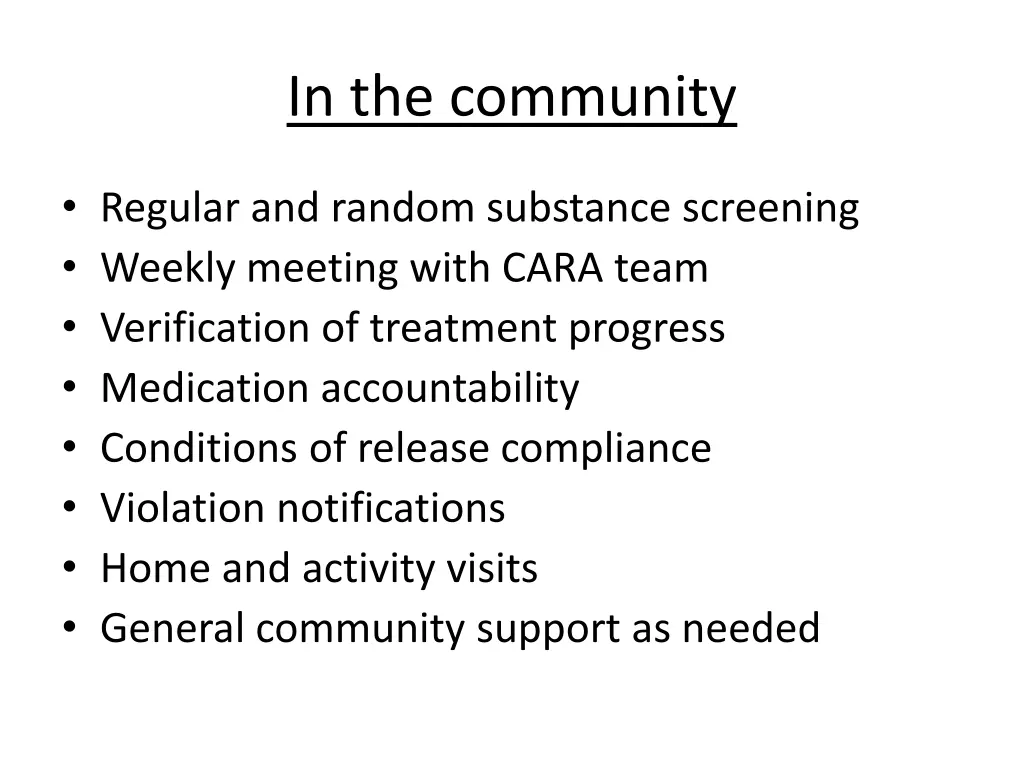 in the community