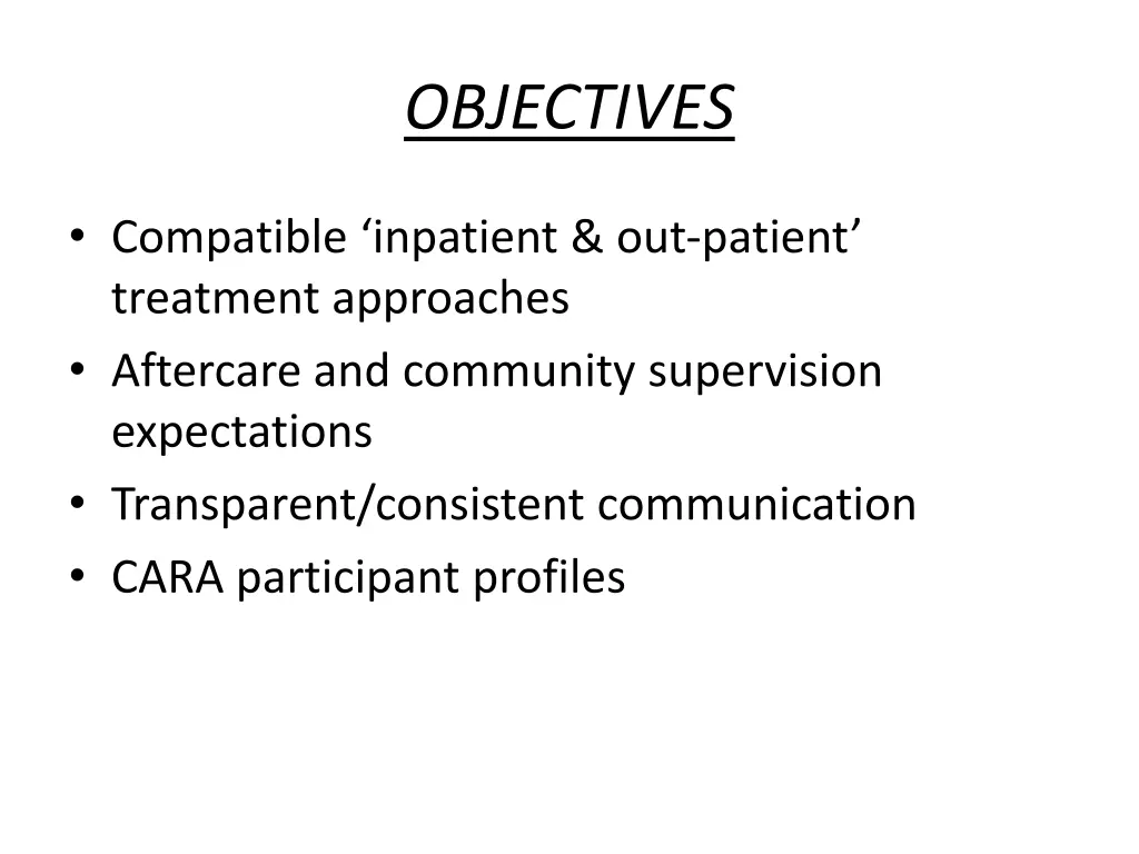 objectives