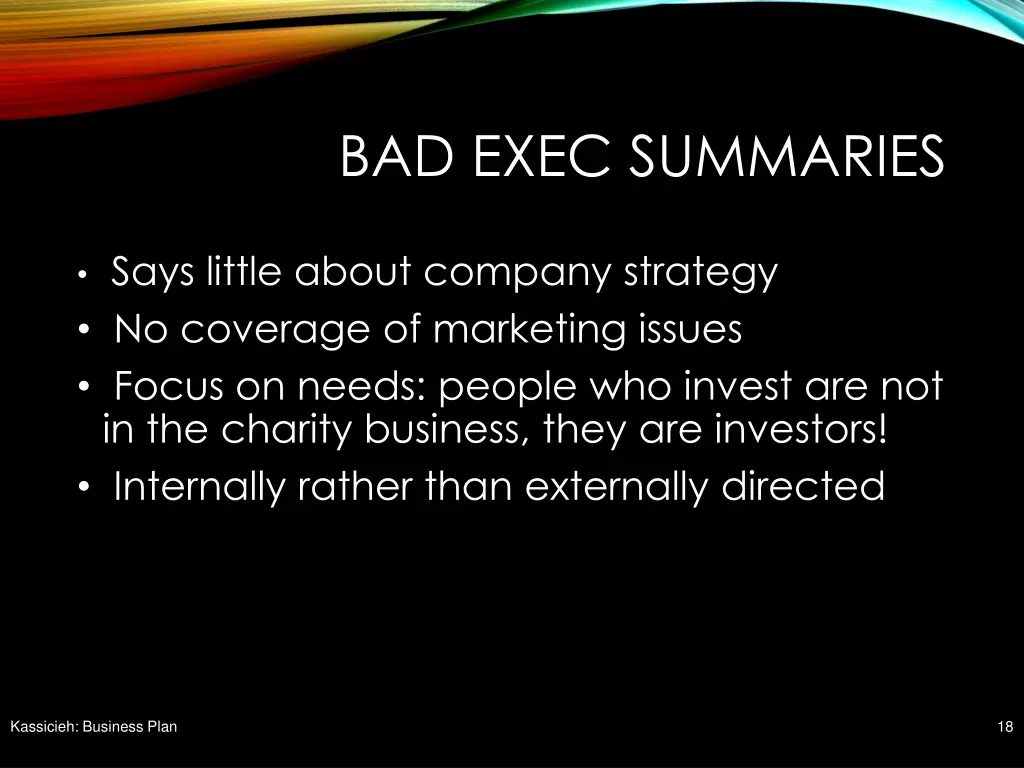 bad exec summaries