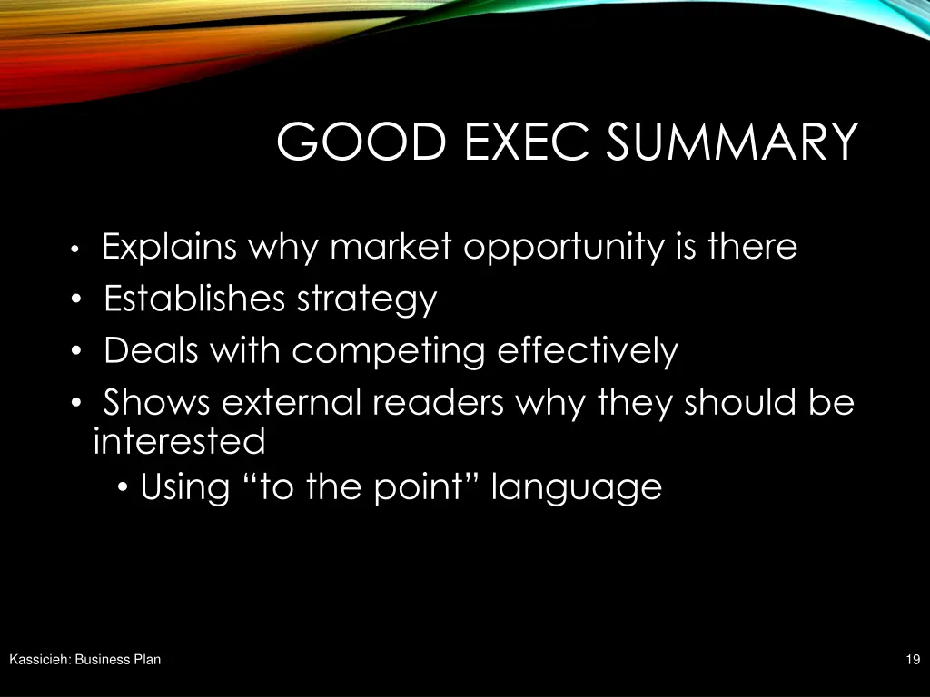 good exec summary