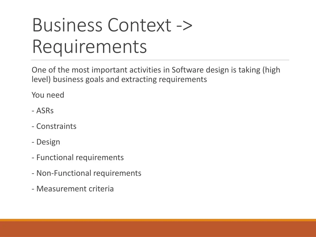 business context requirements